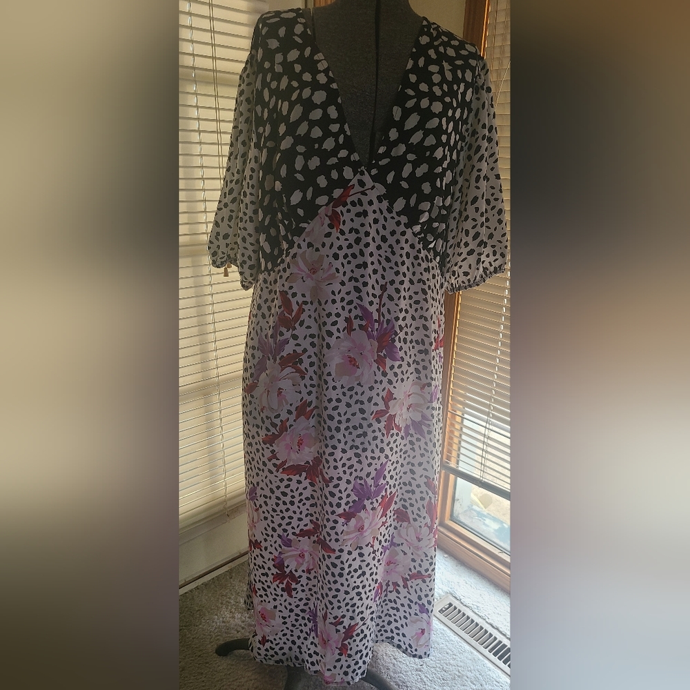 NEON ROSE column dress SZ 22 NBW